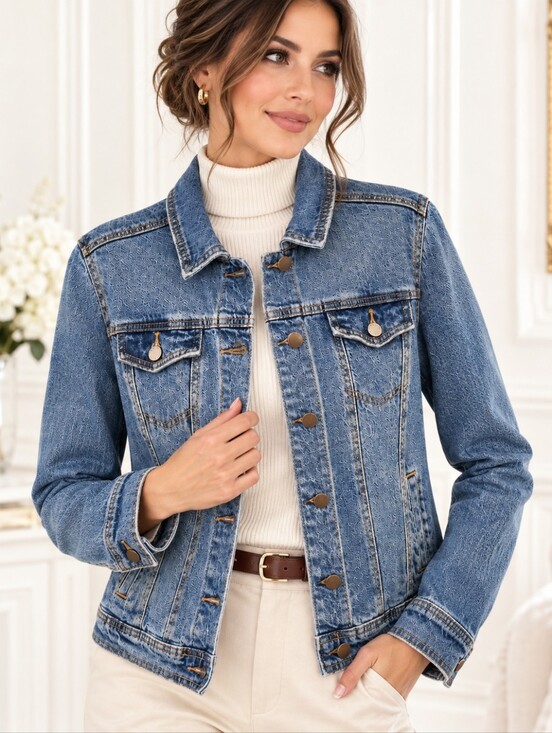 Universal Thread Jackets & Blazers - Universal Thread Blue Denim Trucker Jacket Stretch Cotton | Size Small